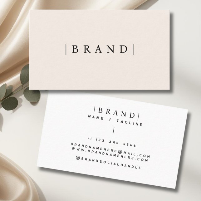 Minimalist blush pink add brand name business card (Creator Uploaded)