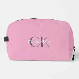 Minimalist Blush Pink Custom Monogram Dopp Kit