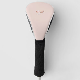 Minimalist blush pink custom monogram initials golf head cover