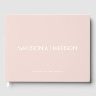 Minimalist blush pink custom simple Wedding  Guest Book
