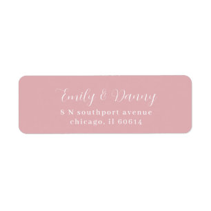 Minimalist Blush Pink Elegant Wedding Address