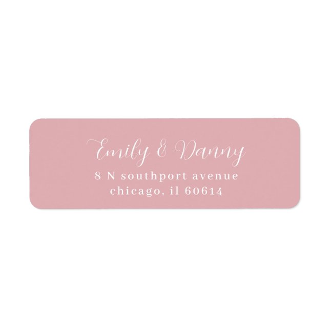 Minimalist Blush Pink Elegant Wedding Address (Front)