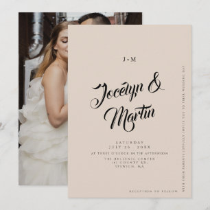 Minimalist Blush Pink Elegant Wedding Invitation