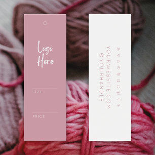 Minimalist Blush Pink Logo Price Hang Tag Mini
