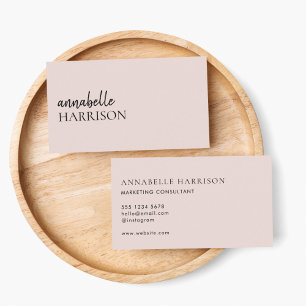 Minimalist Blush Pink   Modern Elegant Script Business Card