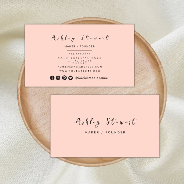 Minimalist Blush Pink Modern Professional Branding Business Card (Creator Uploaded)