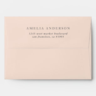 Minimalist Blush Pink Return Address Envelope