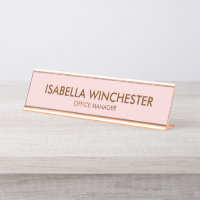Minimalist blush pink rose name title stylish chic