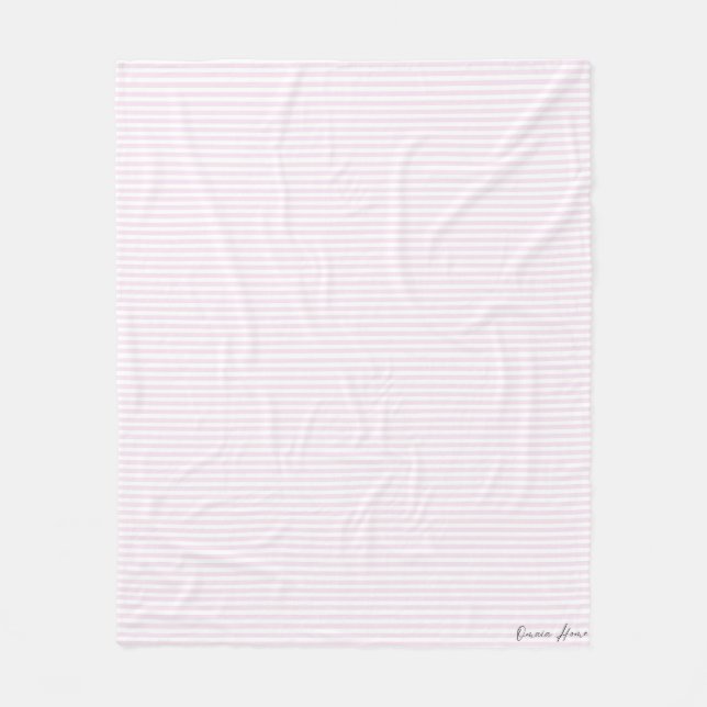 Minimalist Blush Pink Stripes Cozy Throw Blanket (Front)