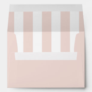 Minimalist blush pink stripes wedding envelope