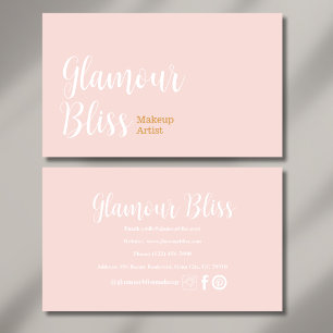 Minimalist Blush Pink Stylish Makeup Artist Salon Business Card