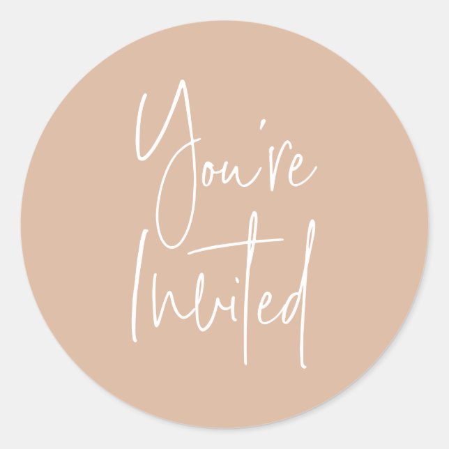 Minimalist Blush Pink You're Invited Envelope Seal (Front)