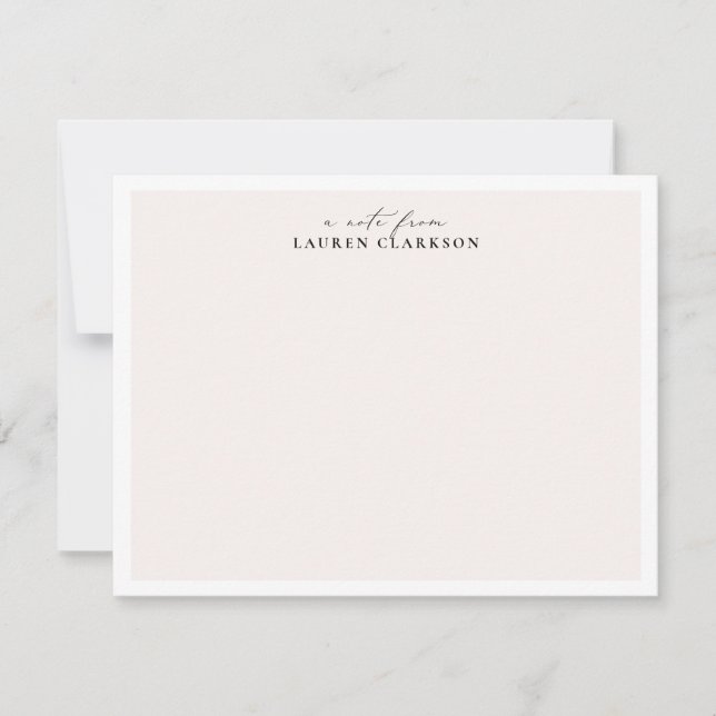 Minimalist Blush Script Note Card (Front)