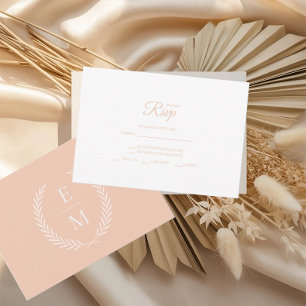 Minimalist Blush Wedding RSVP Cards