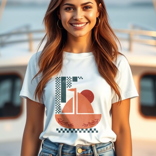 Minimalist boat illustration T-Shirt (Creator Uploaded)