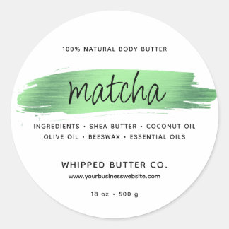 Minimalist Body Butter Small Business Green Classic Round Sticker