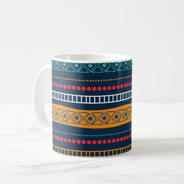 Minimalist Boh pattern Coffee Mug (Front Left)