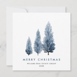 Minimalist Bohemian Pine Tree Christmas Corporate Holiday Card