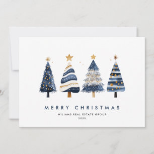 Minimalist Bohemian Pine Tree Christmas Corporate Holiday Card