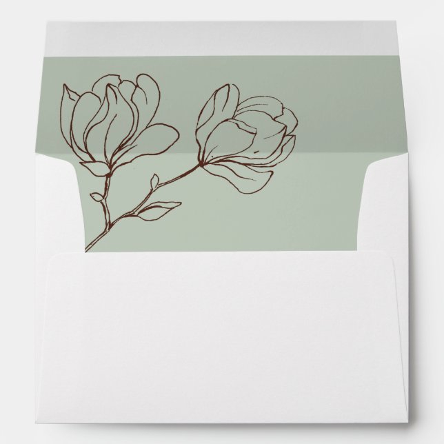 Minimalist Bohemian Wedding Sage Envelope (Back (Bottom))