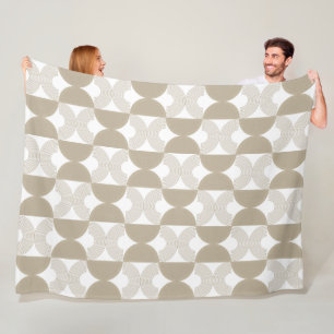 Minimalist Boho Abstract Geometric Arch Pattern Fleece Blanket