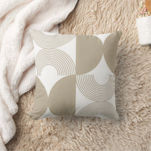 Minimalist Boho Abstract Geometric Arch Pattern Throw Pillow