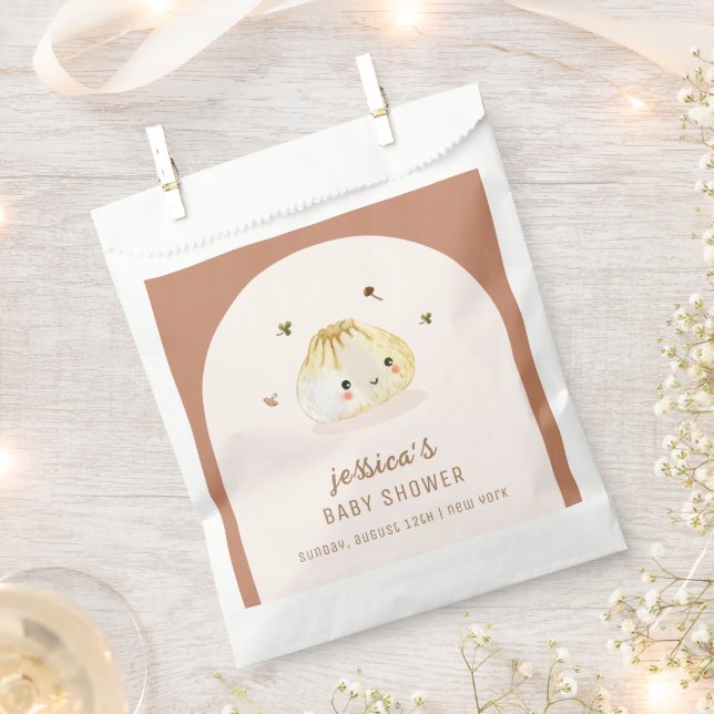 Minimalist Boho Arch Chinese Dumpling Baby Shower  Favour Bag (Clipped)