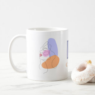 Minimalist Boho Art Blue Orange Pastel Custom Coffee Mug