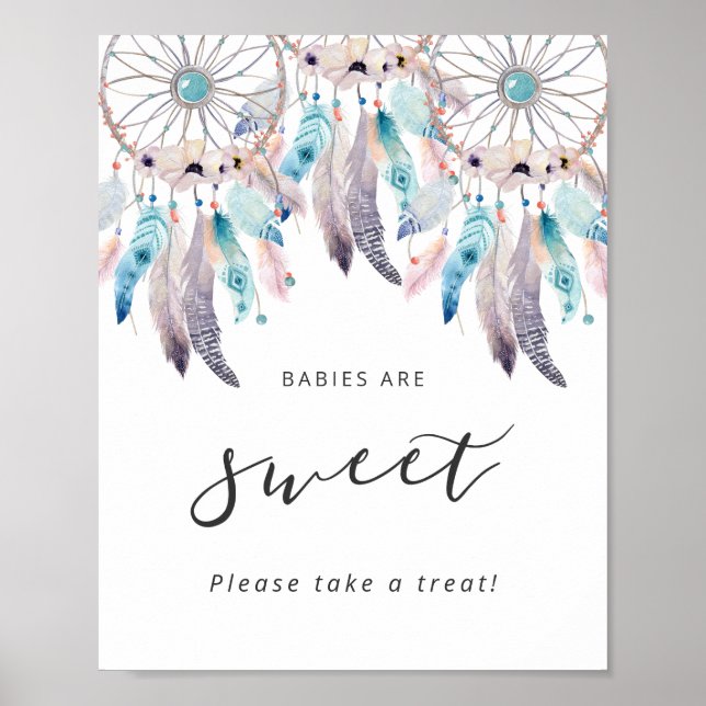 Minimalist Boho Baby Shower Babies are Sweet Sign (Front)
