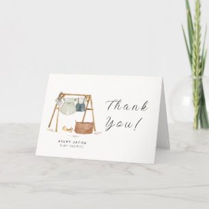 Minimalist Boho Baby Shower Clothes Thank You Card
