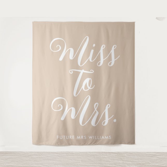 minimalist boho Banner Bridal Shower Backdrop Tapestry (Front)