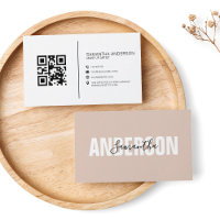 Minimalist Boho Beige QR Code Modern