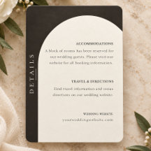 Minimalist Boho Black Ivory Arch Wedding Details