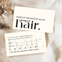 Minimalist Boho Black White Beauty Loyalty Card