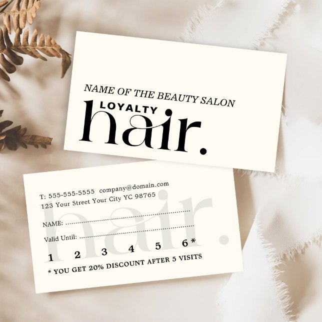 Minimalist Boho Black White Beauty Loyalty Card (Creator Uploaded)