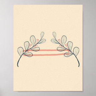 Minimalist Boho Botanical Branch Poster Neutral