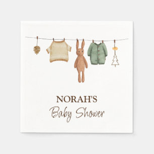 Minimalist Boho Boy Clothes Baby Shower Napkin