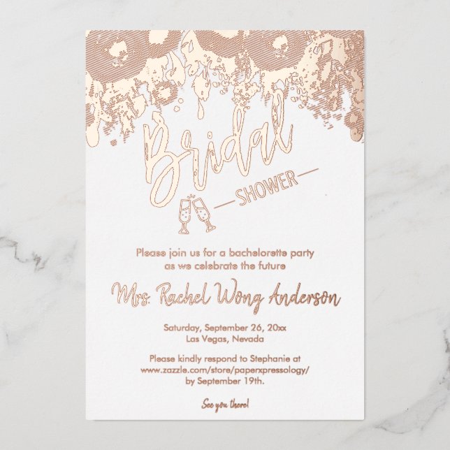 Minimalist Boho Bridal Shower Photo Rose Gold (Front)