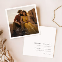 Minimalist Boho Chic Photo Square Wedding 