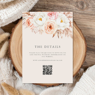 Minimalist Boho Fall Floral Wedding Enclosure Card