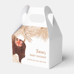 Minimalist Boho Floral Holy Cow Girl Baby Shower Favor Box