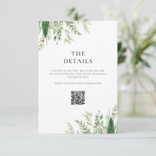 Minimalist Boho Greenery Wedding Enclosure Card
