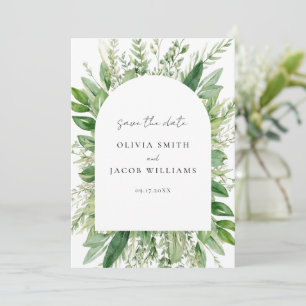 Minimalist Boho Greenery Wedding Save The Date