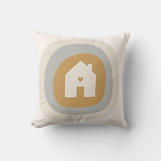 Minimalist Boho "Home is Where the Heart Is" Throw Pillow