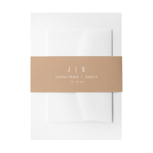 Minimalist Boho Monogram Wedding Invitation Belly Band