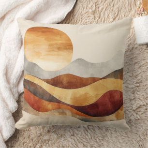 Minimalist Boho Nature - Warm Earth Tones Throw Pillow
