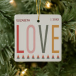 Minimalist Boho Personalized With Name Christmas Ceramic Ornament<br><div class="desc">Add a touch of Bohemian charm to your Christmas tree with our Minimalist Boho Personalized With Name Christmas Ceramic Ornament. This ornament captures the essence of a cozy and colourful holiday season with its earthy tones and modern Bohemian design. The ornament features a festive and retro-inspired design, reminiscent of Scandinavian...</div>