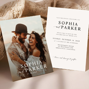 Minimalist Boho Photo Wedding Invite