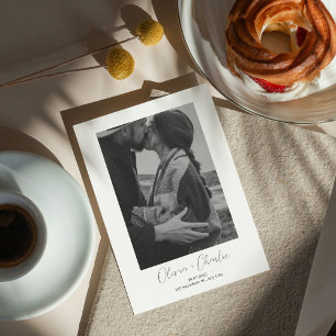 Minimalist Boho Photo Wedding Save the Date Invitation