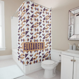 Minimalist Boho Purple & Gold Abstract Custom Name